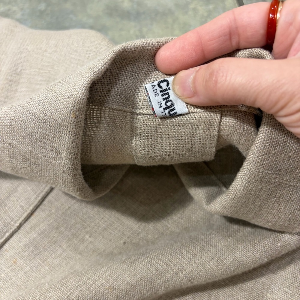 MenaCinque Button Up Blazer 100%Linen Made In Italy O/S Quiet Luxury Minimalist - Picture 9 of 14